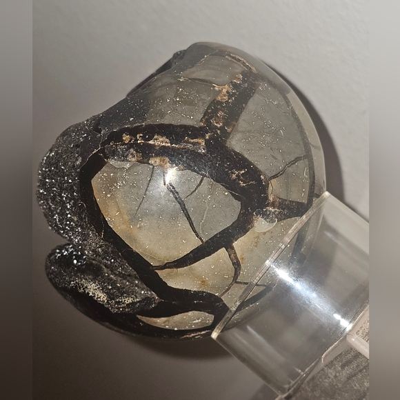 3.9" Septarian Polished Geode Sphere- Madagascar! - Picture 12 of 13